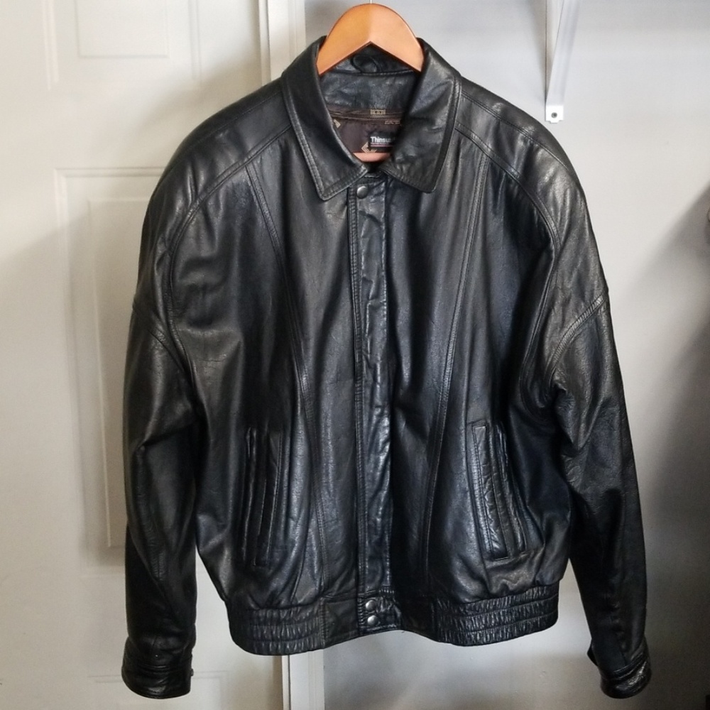 Leather jacket with removable liner